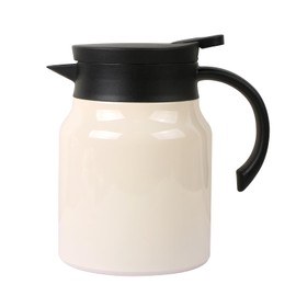 CABAX 34oz Small Thermal Coffee Carafe Tea Pot Stainless Steel, Double Wall Vacuum Insulated, 12+ Hours Hot & Cold Retention for Coffee Tea Beverage, 1L Capacity, White