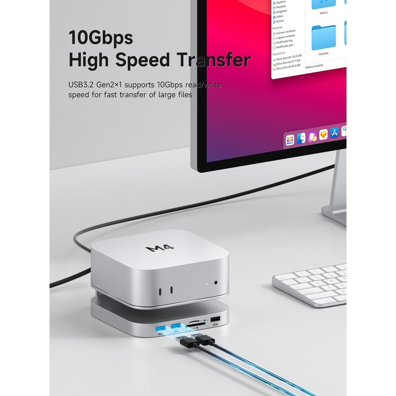 Hagibis Mac mini M4 Hub & Stand with SSD Enclosure,