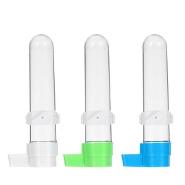 3PcsBird Water Fountain Feeding Device Parrot Water Dispenser Plastic Bird Fountain Parrot Water Bottle Suitable for Pitcher Birds Automatic Feeding Device Bird Supplies 120ml (White, Green, Blue,)
