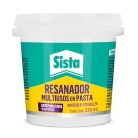 Sista Resanador Multiusos, pasta suave para resanar, sellador de grietas, hoyos, techos y plafones, no se agrieta ni pierde volumen, resanador de paredes blanco, 1X225ml