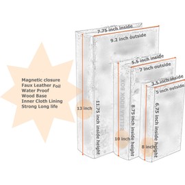 Bellaa Decorative Book Box Antiques Vintage Retro Invisible Secret Storage Faux Leather Wood Magnetic Set of 3 (Gold Foil A)