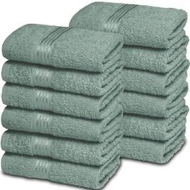 Belizzi Home - Paos de algodn ultra suaves, contiene 12 paos faciales de 30.48 x 30.48 cm, ideales para uso diario, toallas faciales compactas y...   