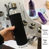 HINATAA Crystal Water Bottle, Removable Healing Natural Quartz Water Bottle,
