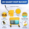 PLASTIC PRINCE Mop Bucket with Wringer on Wheels 20 Quart