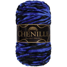 JubileeYarn Chenille Yarn - Worsted Weight - 100g/Skein - Atlantis - Variegated Multicolor Velvet - Crochet and Knitting Yarn - 1 Skein