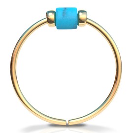 Septum Ring - 22 Gauge Small Turquoise Septum Ring - 14k Gold Filled Pearls Septum Ring - Septum Earring
