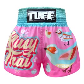 Tuff Boxing Muay Thai Shorts Trunks (TUF-MS633-PNK, XXL)