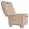 Small Wooden Storage Treasure Chest with Key Lock & Curved