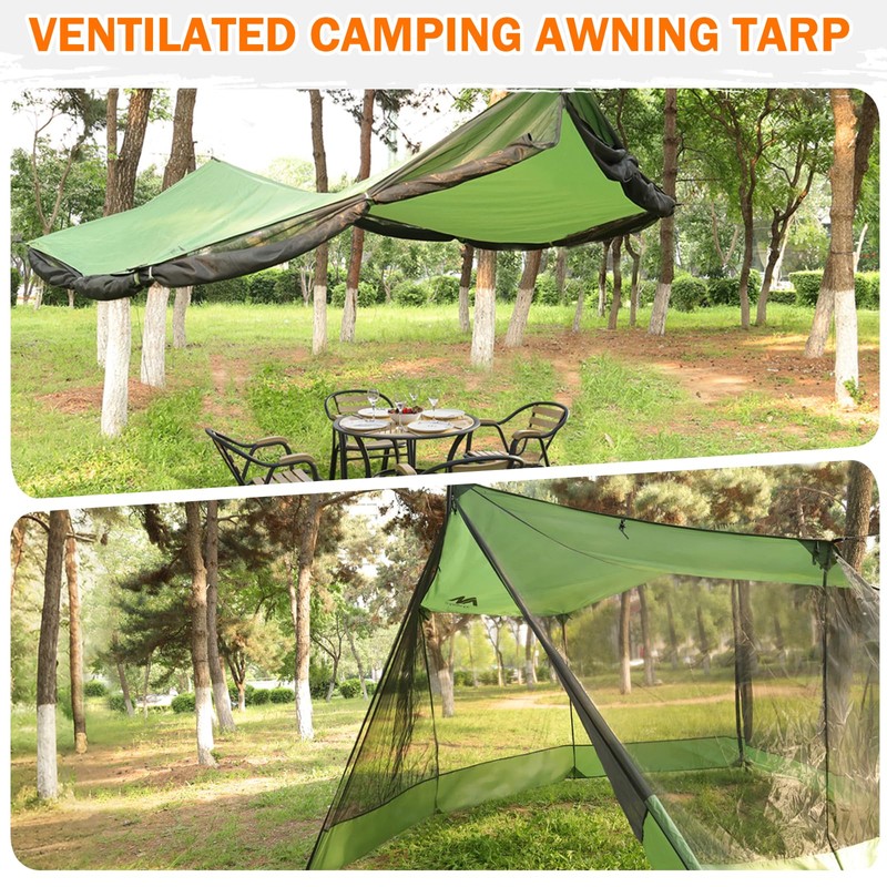 AYAMAYA Camping Tarp with Mosquito Net, Large Size 18 x