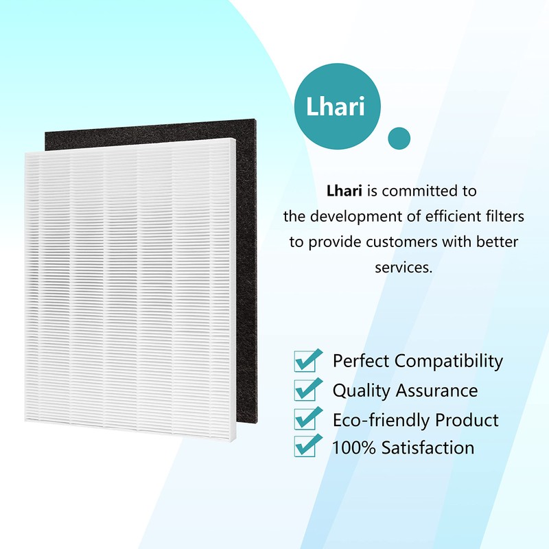 Lhari 2-Pack D480 True HEPA Replacement Filter, Compatible with Winix