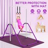 FINCOME Gymnastics Bar for Kids with Mat and Gymnastics Rings,