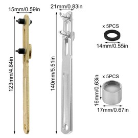 CeTsronixoC Pack of 2 Bubble Cartridge Removal Tool (1 × U Wrench + 1 × Wrench), Iron, Length 14.5 cm, Faucet Accessories, for Carbonator, Aerator (Gold + Silver)