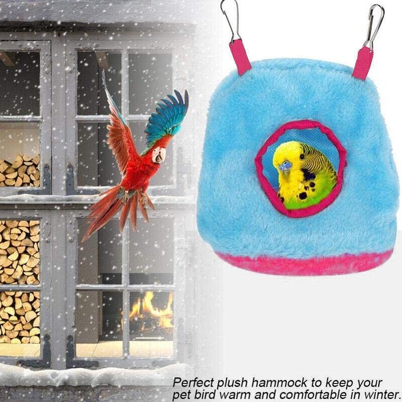 AIMALL Bird Parrot Hammock Hut, Plush Snuggle Hanging Cave Cage