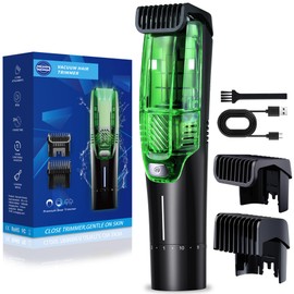 NONK Beard Trimmer for Men Vacuum Mustache Trimmer IPX6 Waterproof Rechargeable Electric Beard Cutting Kit Adjustable Length Vacuum Trimmer for Beard, Mustache, and Stubble, Washable