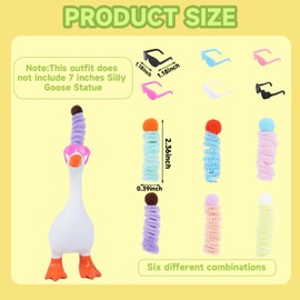 6 Set 7inch Desk Goose Outfits Mini Pipe Cleaner Hat With Sunglasses Colorful Mini Porch Goose Outfits Cute Funny Goose Clothes Bendable Craft Sticks Costume For Magnetic Goose Statue Key Holder