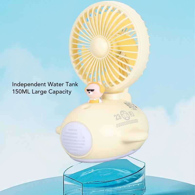 Desktop Cooling Fan with Mist Function USB Rechargeable Fan Portable