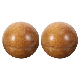 HEALLILY Qi Gong Balls Wooden Baoding Meditation Massage Ball Hand Massage Ball Chinese Health Exercise Balls for Relaxation Hand Therapy Pack of 2