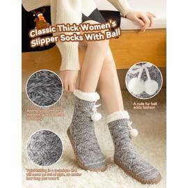 Vihir Warm Women's Slipper Socks-Cozy Indoor Floor Socks with Super Soft Fuzzy Lining and Non-Slip Sole, perfect Winter Comfort in Multiple Colors, Ideal Gift Choice