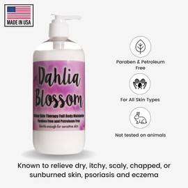 The Lotion Company 24 Hour Skin Therapy Lotion, Full Body Moisturizer, Paraben Free, Made in USA, Dahlia Blossom Floral Fragrance, w/ Aloe Vera, 16 Ounces