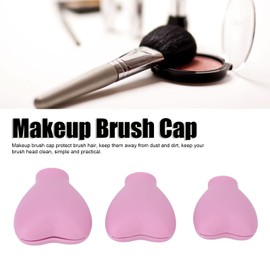 3 Fundas para Brochas de Maquillaje, Tapa Protectora de Brochas Cosméticas en Forma de Corazón de Silicona Portátil para Mujeres Y Niñas(Rosa)