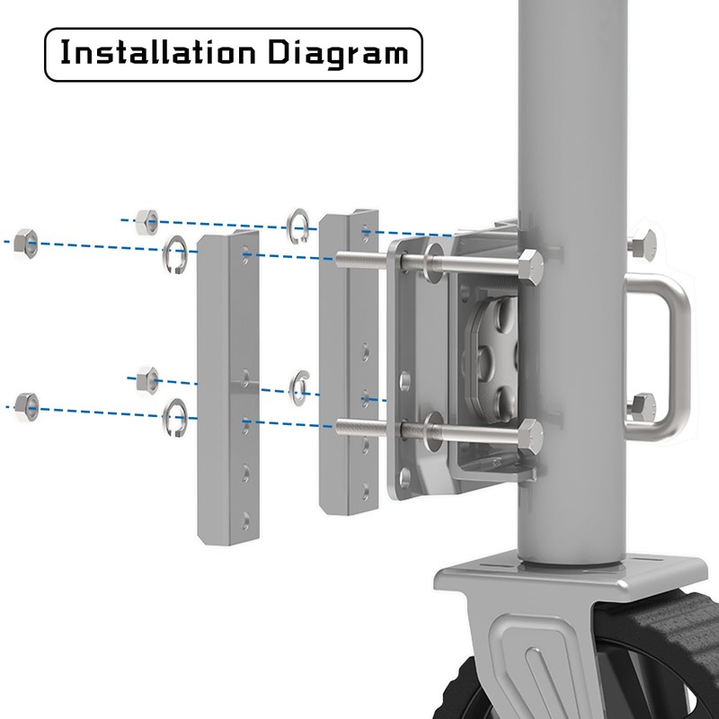 TOWKING 8-inch Wheel Trailer Jack, 13" Vertical Movement, 2000 lbs,