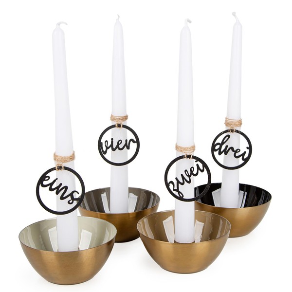 Logbuch-Verlag Advent Wreath Christmas Gift Woman Metal with Four Candles