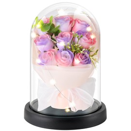 FAYODO Eternal Rose with Light Gifts for Women, Preserved Flowers as Gifts for Mum, Grandma, Girlfriend, Sister for Birthday, Christmas, Anniversary, Valentine's Day, Mother's Day, Thanksgiving