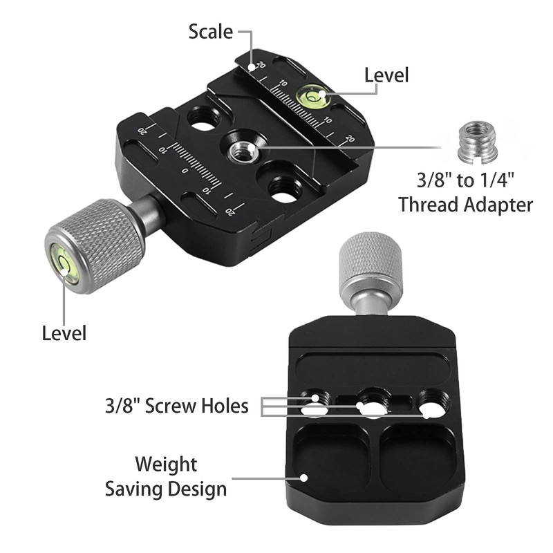 Sequpr 50 mm Quick Release Plate Clamp Compatible with Arca-Swiss,