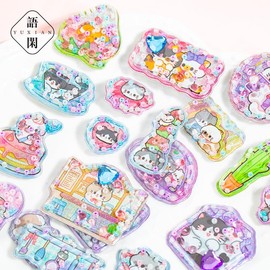 Rich Peach Stickers, 3D, 3D, Cute, Set of 1, Compatible with Sticker Books, Girls, Children, Gift, Smartphone Decoration, DIY, Notebook, Stickable, Craft Supplies, Scented Ball, Waving Sticker, Cat