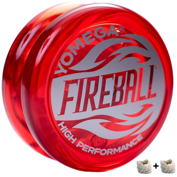 Yomega Fireball - Professional Responsive Transaxle Yoyo, Great For Kids And Beginners To Perform Like Pros + Extra 2 Strings & 3 Month Warranty (Red)