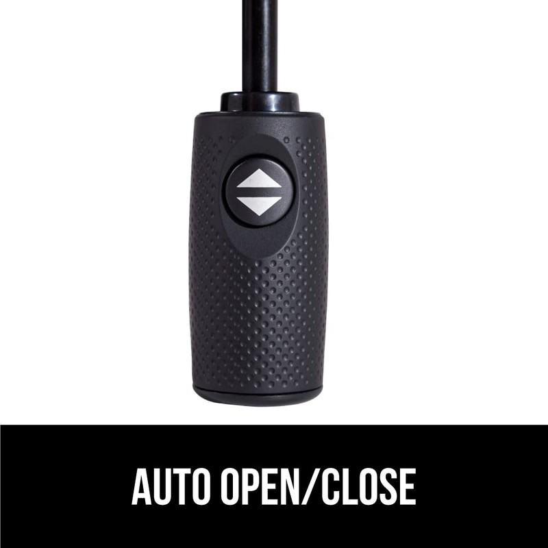 GORILLA GRIP Windproof Compact Stick Umbrella for Rain, One-Click Automatic