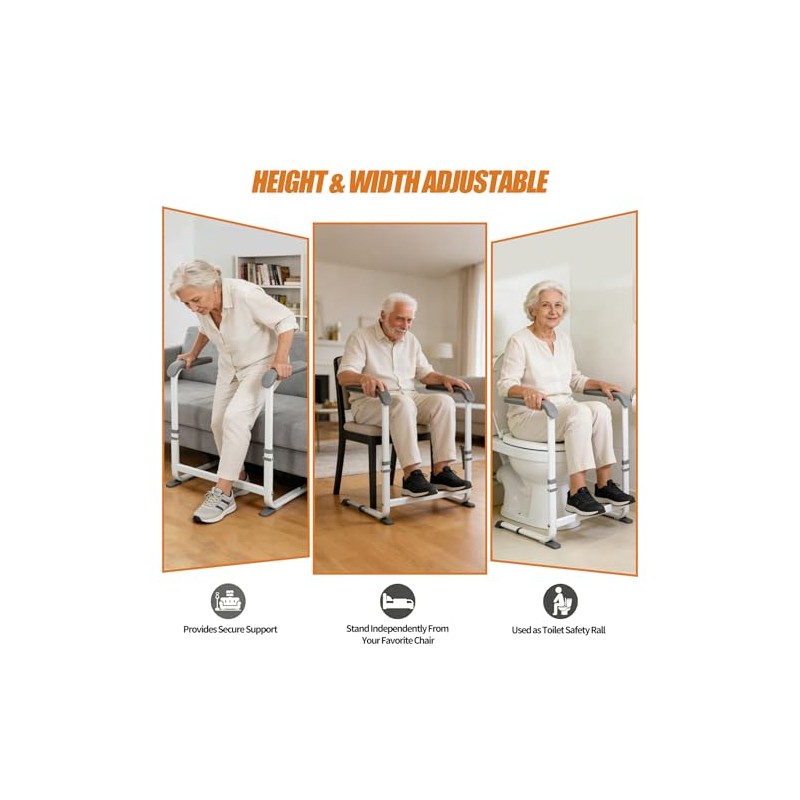 Stand Assist Aid for Elderly,Height Adjustable Mobility Standing Aid Rail