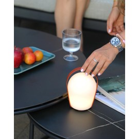 SkyeSong Cordless Lamp for Patio Decor,Patio Lights Outdoor Waterproof IP65,Rechargable 500mAh Li-Battery Outdoor Patio Lights,Unique Lantern with Ambient Lighting, Outdoor Table Decor,Terra Cotta