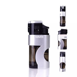 Maven Sabre Tripple Flames Torch Lighter - Silver