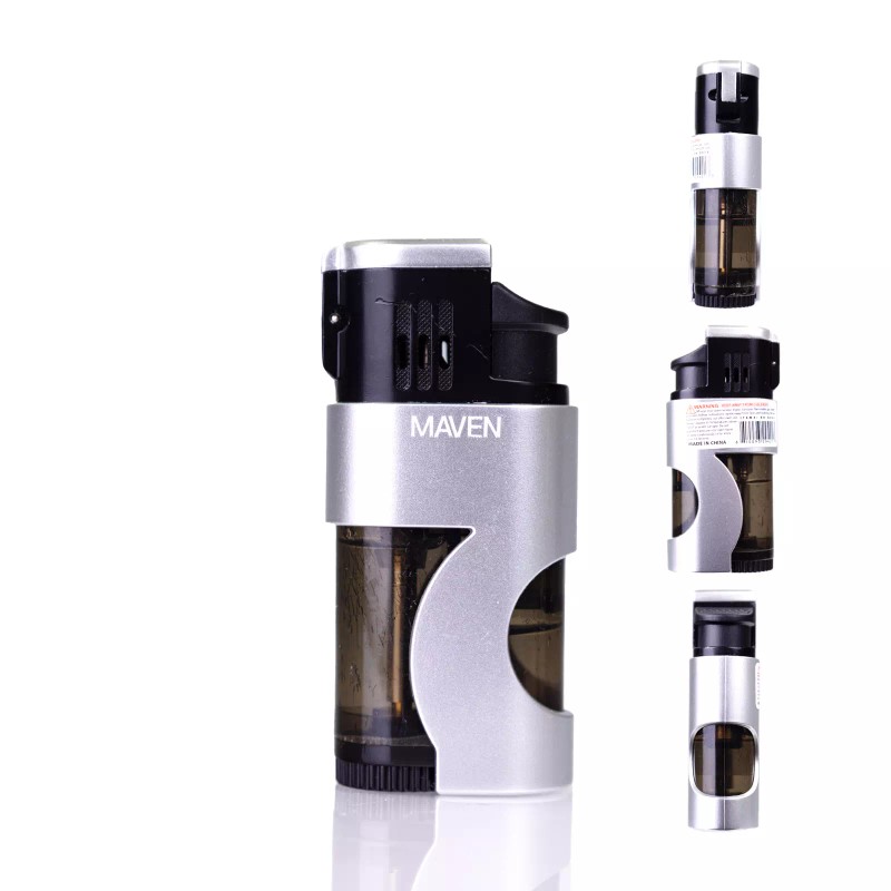 Maven Sabre Tripple Flames Torch Lighter - Silver