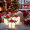 Caxchiling Christmas Light Up Gift Boxes 3 Pack Lighted White
