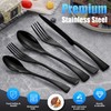 Lemeya 20-Piece Black Silverware Set for 4,Heavy Duty 18/10 Stainless