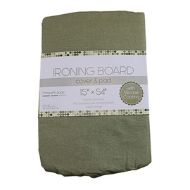 Dependable Industries inc. Essentials Silicone Coating Metallic Finish Ironing Board Cover and Pad Set 15" x 54" Standard Size Ironing Board (Gold)