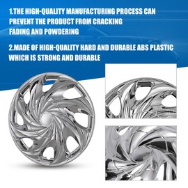 NIXON OFFROAD 15 Inch Hubcaps [Only Fit Iron Hub] Universal Wheel Rim Cover (Set of 4) ABS Hub Caps Replacement for Car Truck SUV (15 Inch, Chrome, T003-Style)