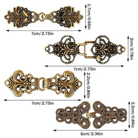 Pack of 4 Vintage Cardigan Clips, Metal Sweater Scarf Cardigan Clip, Antique Cape Brooch Closure, Shirt Brooch Clips for Women Girls, Wear Collar Cape Scarves Coat, Metal