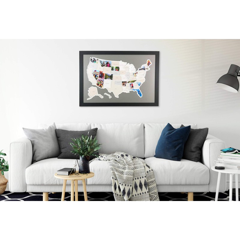50 States USA Photo Map - Frame Optional - Made