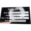 Engraved Medium Four line Trailer Equipment Plate Tag Serial Model