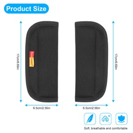 URAQT Car Seat Belt Pads, 2 Pack Baby Stroller Car Seat Strap Covers, Universal Harness Pads, Backpack Shoulder Pad, Multifunctional Seat Belt Pad Cover for Newborns Infants and Kids (Black)