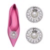 Ruihfas 1 Pair Rhinesetone Pearls Shoe Clips Women's Round Crystal