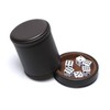 RERIVER PU Leather Dice Cup with Lid, Dark Chocolate Leatherette