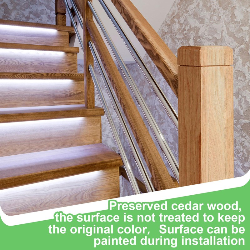 CroBlissful 3" x 3" x 48" Solid Red Oak Stair
