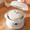 TAYAMA 1 Qt. White Mini Ceramic Stew Cooker with Pre-Settings