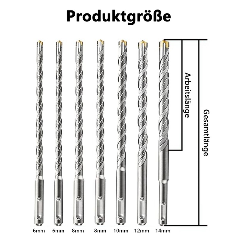 7-Piece Masonry Drill Bit Set: Concrete Drill Bit Alloy Steel