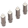 4pcs RCA Sound Plug Silver Plated RCA Male Plug Connector