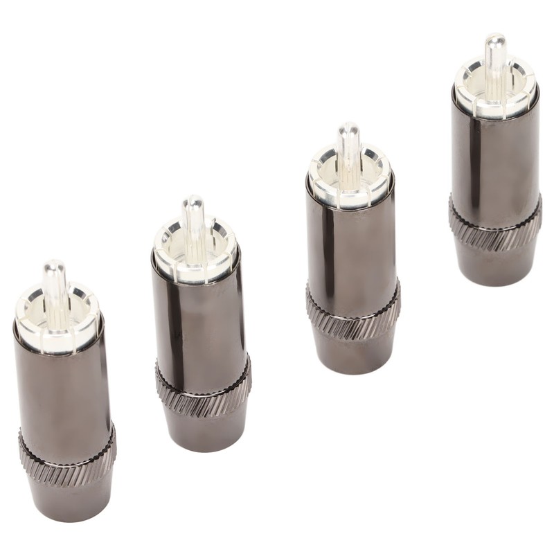 4pcs RCA Sound Plug Silver Plated RCA Male Plug Connector